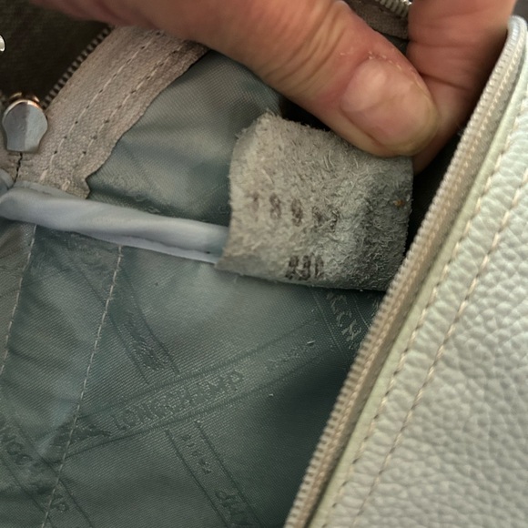 Longchamp Baby Blue Vintage 90’s Bucket Leather Backpack - Picture 10 of 14